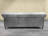 Arthur 3 Seat Chesterfield Sofa In Grey Vintage Leather