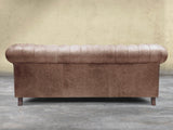 Arthur 3 Seat Chesterfield Sofa In Hickory Vintage Leather
