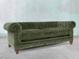 Arthur 3 Seat Chesterfield Sofa In Jade Vintage Velvet