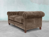 Arthur 3 Seat Chesterfield Sofa In Otter Vintage Velvet