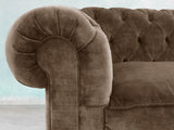 Arthur 3 Seat Chesterfield Sofa In Otter Vintage Velvet