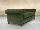 Arthur 3 Seat Chesterfield Sofa In Pine Lush Velvet