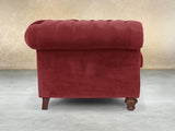 Arthur 3 Seat Chesterfield Sofa In Red Lush Velvet