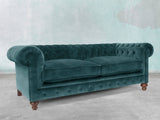 Arthur 3 Seat Chesterfield Sofa In Teal Vintage Velvet