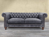 Arthur 3 Seat Chesterfield Sofa In Thunder Vintage Leather