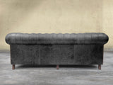 Arthur 4 Seat Chesterfield Sofa In Black Vintage Leather