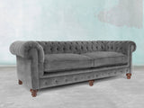Arthur 4 Seat Chesterfield Sofa In Dove Vintage Velvet