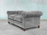 Arthur 4 Seat Chesterfield Sofa In Dove Vintage Velvet