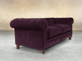 Arthur 4 Seat Chesterfield Sofa In Grape Lush Velvet