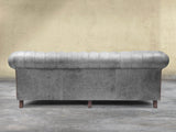 Arthur 4 Seat Chesterfield Sofa In Grey Vintage Leather