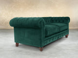 Arthur 4 Seat Chesterfield Sofa In Kingfisher Lush Velvet