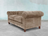 Arthur 4 Seat Chesterfield Sofa In Mocha Vintage Velvet