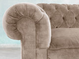 Arthur 4 Seat Chesterfield Sofa In Mocha Vintage Velvet