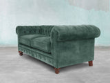 Arthur 4 Seat Chesterfield Sofa In Ocean Storm Vintage Velvet
