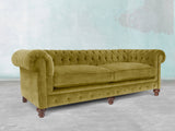 Arthur 4 Seat Chesterfield Sofa In Olive Vintage Velvet