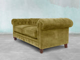 Arthur 4 Seat Chesterfield Sofa In Olive Vintage Velvet