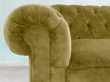 Arthur 4 Seat Chesterfield Sofa In Olive Vintage Velvet