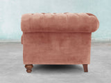 Arthur 4 Seat Chesterfield Sofa In Pink Blush Vintage Velvet