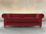 Arthur 4 Seat Chesterfield Sofa In Red Lush Velvet