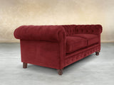 Arthur 4 Seat Chesterfield Sofa In Red Lush Velvet
