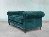 Arthur 4 Seat Chesterfield Sofa In Teal Vintage Velvet