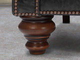 Arthur Chesterfield Chair In Black Vintage Leather