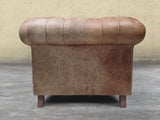 Arthur Chesterfield Chair In Brown Vintage Leather