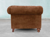 Arthur Chesterfield Chair In Burnt Umber Vintage Velvet