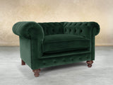 Arthur Chesterfield Chair In Dark Green Lush Velvet