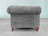 Arthur Chesterfield Chair In Dove Vintage Velvet
