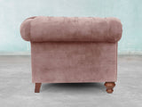 Arthur Chesterfield Chair In Dusky Pink Vintage Velvet