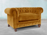 Arthur Chesterfield Chair In Gold Vintage Velvet