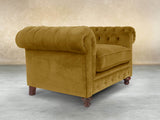 Arthur Chesterfield Chair In Golden Lush Velvet