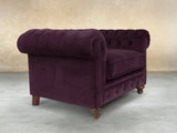 Arthur Chesterfield Chair In Grape Lush Velvet