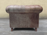 Arthur Chesterfield Chair In Hickory Vintage Leather