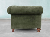 Arthur Chesterfield Chair In Jade Vintage Velvet