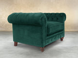 Arthur Chesterfield Chair In Kingfisher Lush Velvet