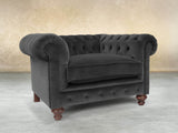 Arthur Chesterfield Chair In Nickel Lush Velvet