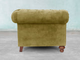 Arthur Chesterfield Chair In Olive Vintage Velvet
