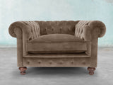 Arthur Chesterfield Chair In Otter Vintage Velvet