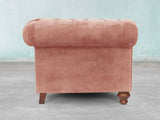 Arthur Chesterfield Chair In Pink Blush Vintage Velvet