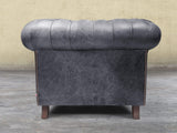 Arthur Chesterfield Chair In Thunder Vintage Leather