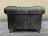 Arthur Chesterfield Snuggler In Black Vintage Leather