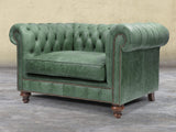 Arthur Chesterfield Snuggler In Green Vintage Leather