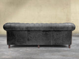 Arthur Extra Large Chesterfield Sofa In Black Vintage Leather
