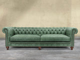 Arthur Extra Large Chesterfield Sofa In Green Vintage Leather