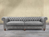 Arthur Extra Large Chesterfield Sofa In Grey Vintage Leather