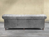 Arthur Extra Large Chesterfield Sofa In Grey Vintage Leather