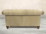 Claudia 2 Seat Chesterfield Sofa In Oyster Soft 'n' Easy Leather
