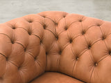 Claudia 2 Seat Chesterfield Sofa In Tawny Soft 'n' Easy Leather